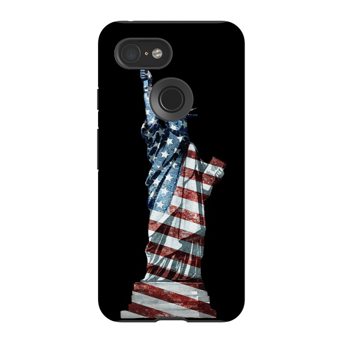 Pixel 3 StrongFit Lady Of Liberty Stars And Stripes by Andrea Haase