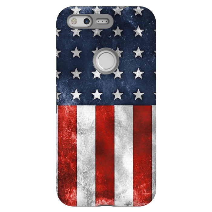 Pixel StrongFit Grunge Style American Flag by Andrea Haase
