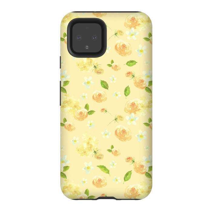 Pixel 4 StrongFit Lovely Yellow Roses Pattern by  Utart