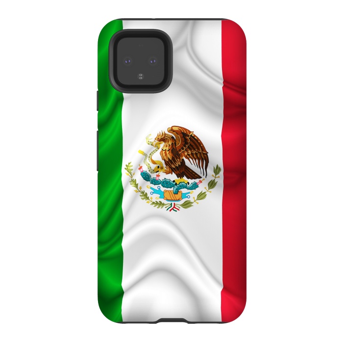 Pixel 4 StrongFit  Mexico Waving Silk Flag by BluedarkArt