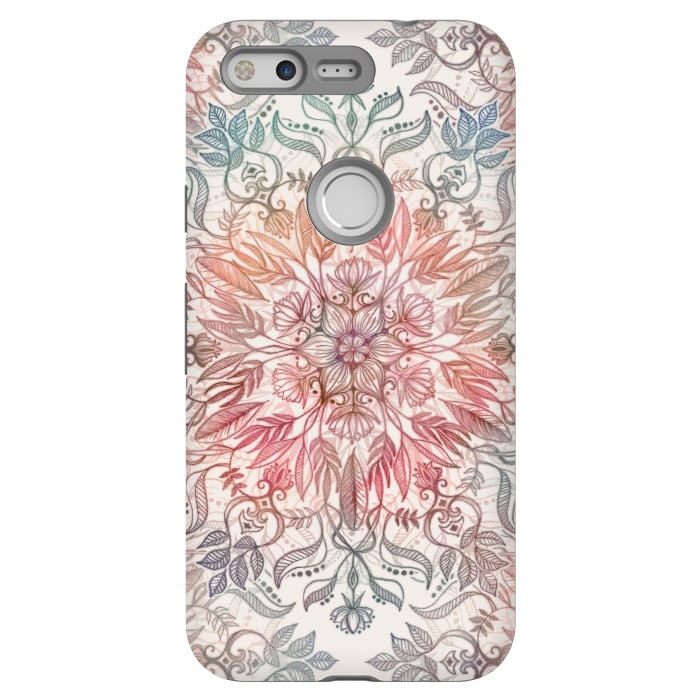 Pixel StrongFit Autumn Spice Mandala in Coral and Cream by Micklyn Le Feuvre