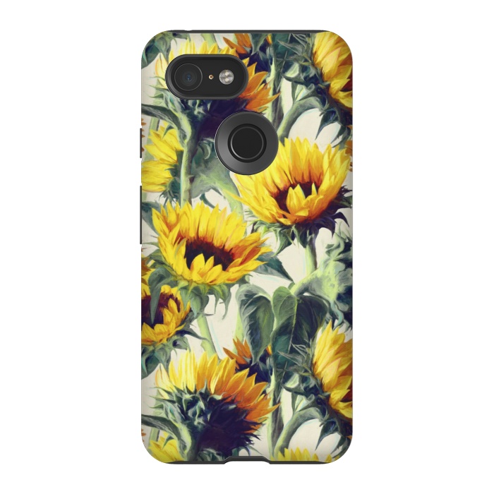 Pixel 3 StrongFit Sunflowers Forever by Micklyn Le Feuvre