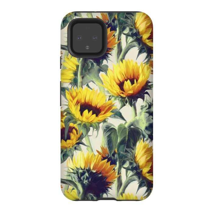 Pixel 4 StrongFit Sunflowers Forever by Micklyn Le Feuvre