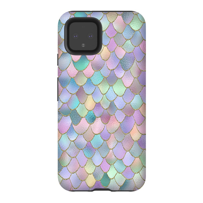 Pixel 4 StrongFit Lavender and Pink Wonky Mermaid Scales by  Utart