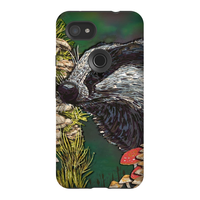 Pixel 3AXL StrongFit Badger Woodland Walk by Lotti Brown