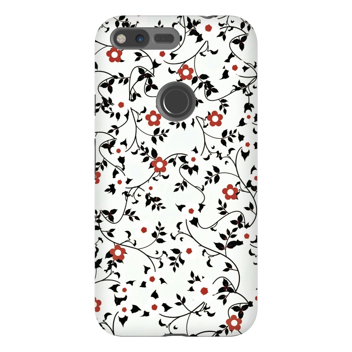 Pixel XL StrongFit Read & white flowers by Jms
