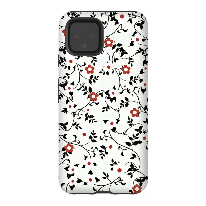 Pixel 4 StrongFit Read & white flowers by Jms