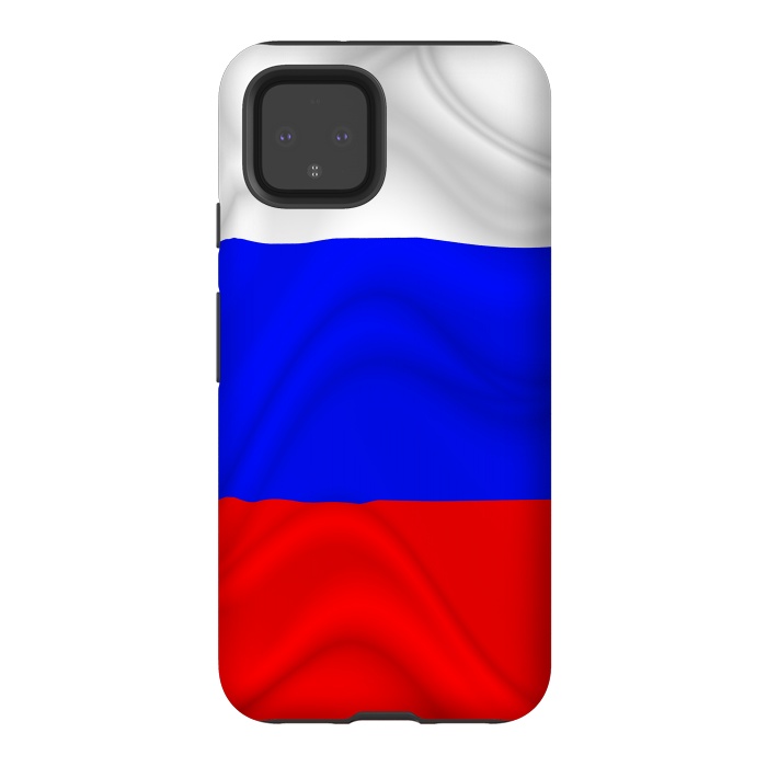 Pixel 4 StrongFit Russia Waving Flag Digital Silk Satin Fabric by BluedarkArt