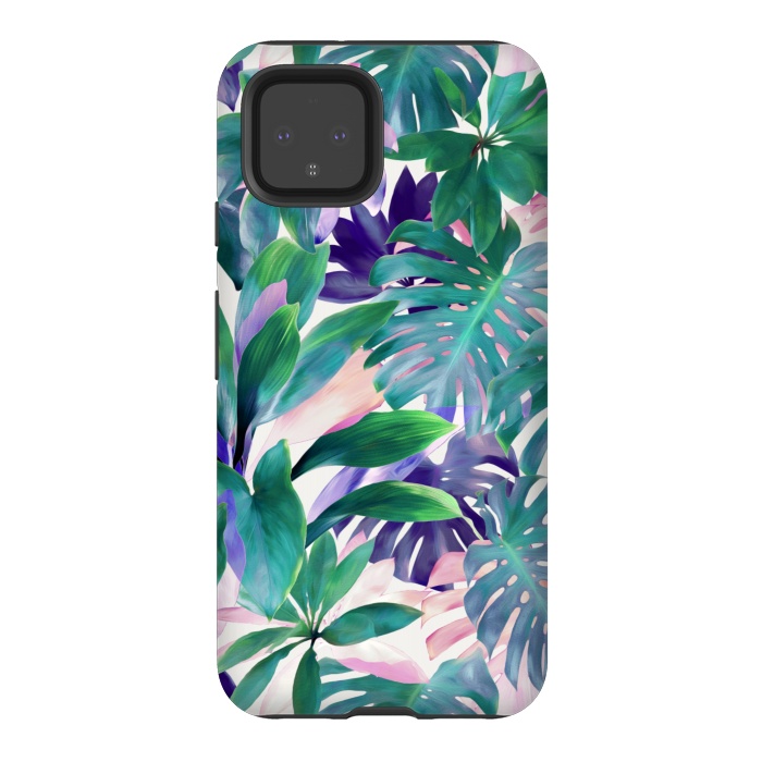 Pixel 4 StrongFit Pastel Summer Tropical Jungle by Micklyn Le Feuvre