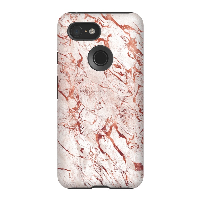 Pixel 3 StrongFit ROSE GOLD MARBLE by Art Design Works