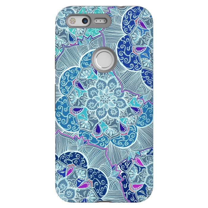 Pixel StrongFit Fresh Doodle in Teal Blue, Purple and Grey by Micklyn Le Feuvre