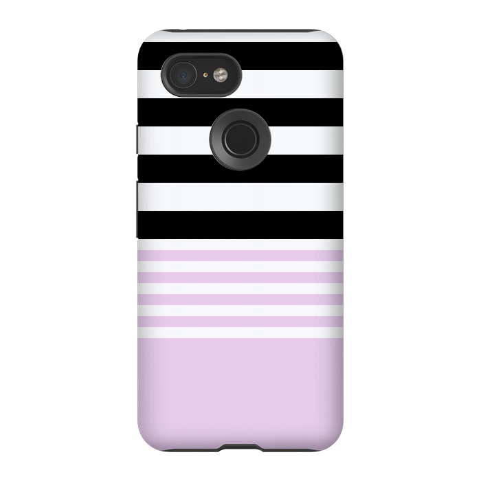 Pixel 3 StrongFit pink black stripes by Vincent Patrick Trinidad