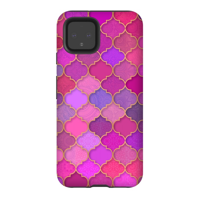 Pixel 4 StrongFit Moroccan Tiles Pattern by Quirk It Up