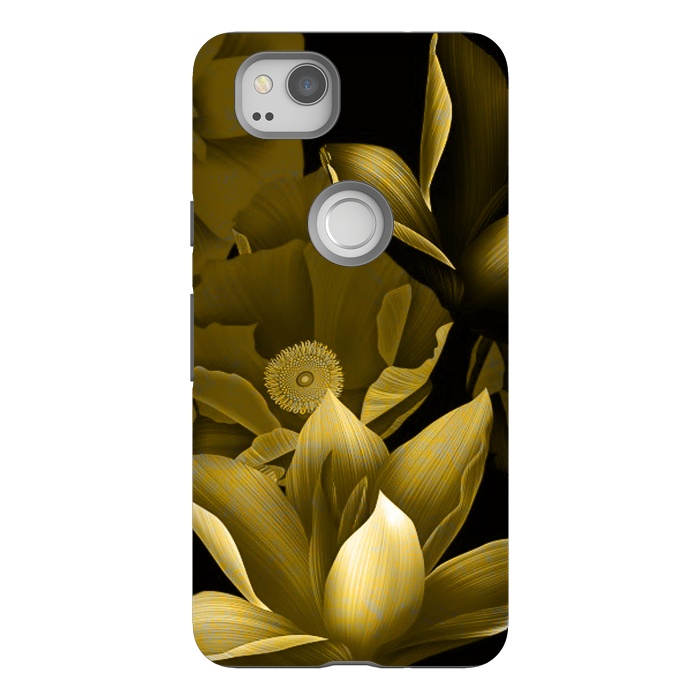 Pixel 2 StrongFit Gold floral by Kashmira Baheti