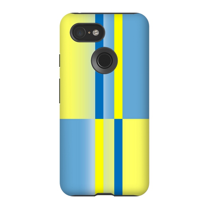 Pixel 3 StrongFit yellow blue lines pattern by MALLIKA