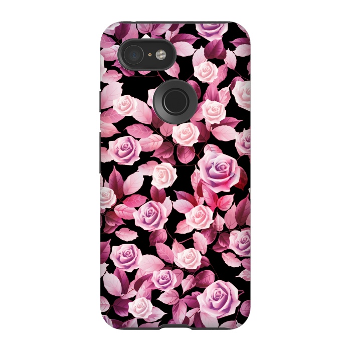 Pixel 3 StrongFit Pink roses by Jms