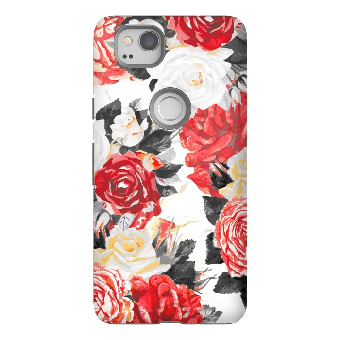 Pixel 2 StrongFit Red and white rose bouquet by Oana 
