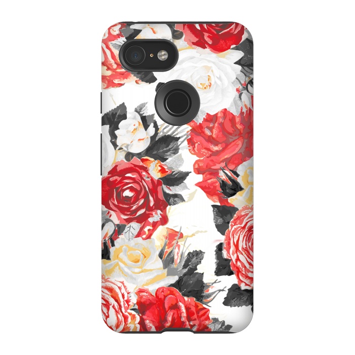 Pixel 3 StrongFit Red and white rose bouquet by Oana 