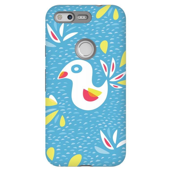 Pixel StrongFit Cute Abstract Bird In Spring by Boriana Giormova