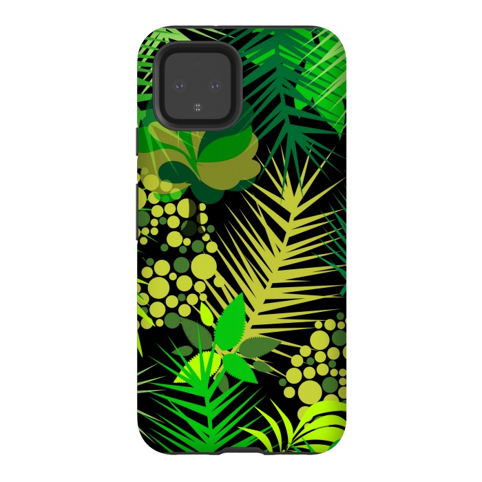Pixel 4 StrongFit green tropical pattern by MALLIKA