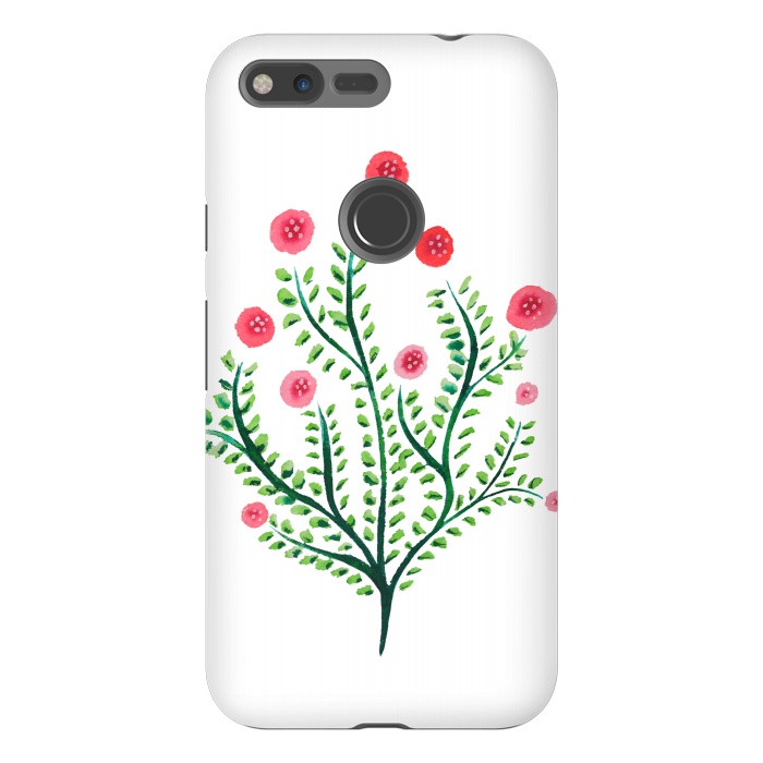 Pixel XL StrongFit Spring Plant In Pink And Green by Boriana Giormova