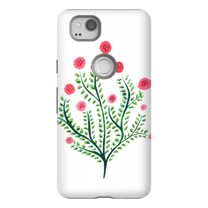 Pixel 2 StrongFit Spring Plant In Pink And Green by Boriana Giormova