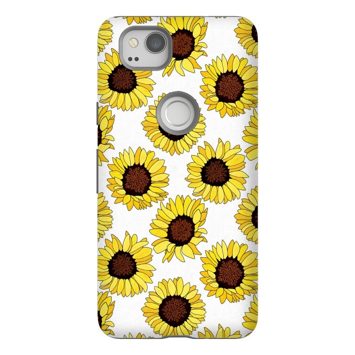 Pixel 2 StrongFit Sunflowers Are The new Roses! - White  by Tigatiga