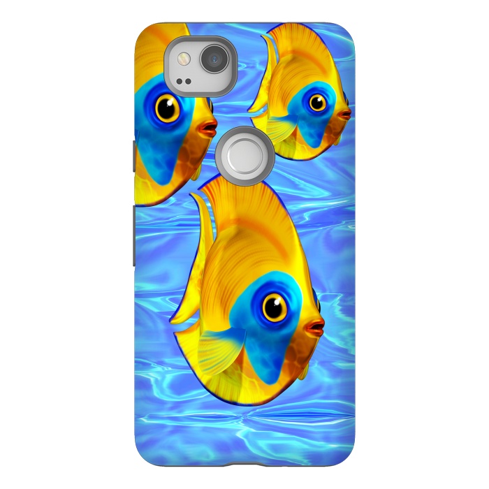 Pixel 2 StrongFit Fish 3D Cute Tropical Cutie on Clear Blue Ocean Water  by BluedarkArt