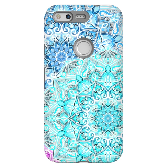 Pixel StrongFit Frosted Mandalas in Aqua and Blue by Micklyn Le Feuvre