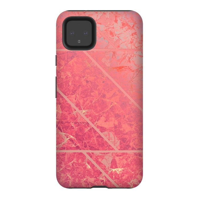 Pixel 4XL StrongFit Pink Marble Texture G281 by Medusa GraphicArt
