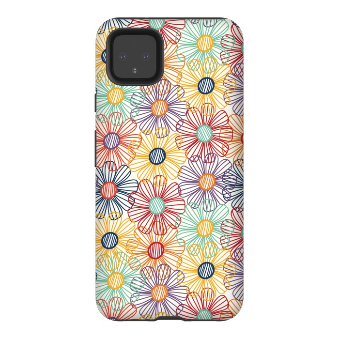 Pixel 4XL StrongFit RAINBOW FLORAL by TracyLucy Designs
