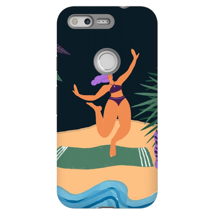 Pixel StrongFit Eve - Dancing Girl at Tropical Jungle Beach by  Utart