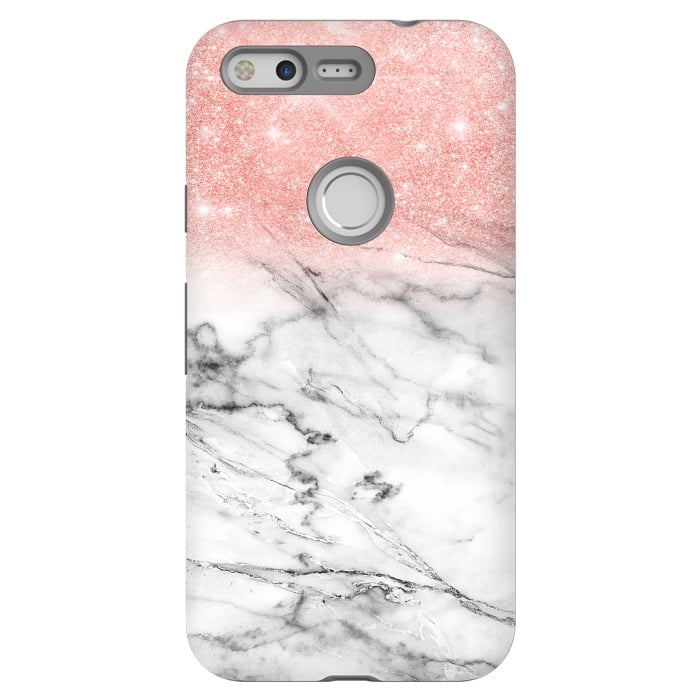 Pixel StrongFit Rose Gold Glitter on Marble by  Utart