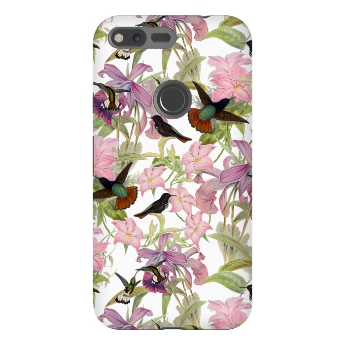 Pixel XL StrongFit Hummingbirds and Tropical Flowers by  Utart