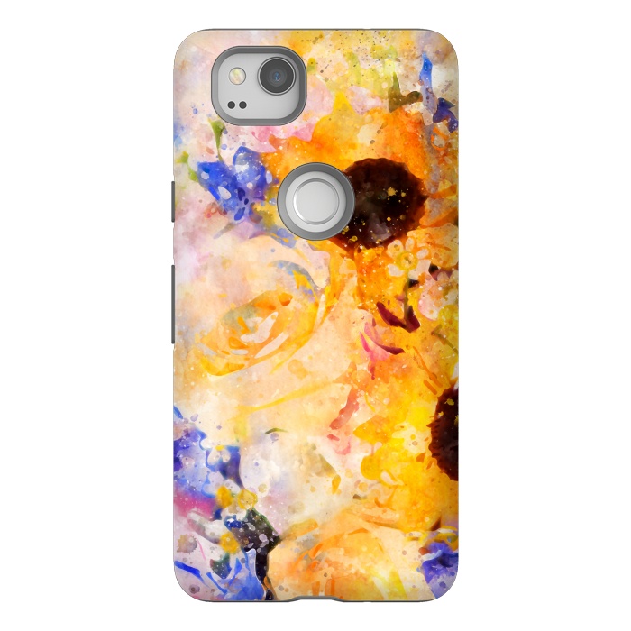 Pixel 2 StrongFit Yellow Vintage Rose by Creativeaxle