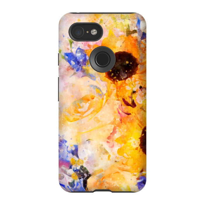 Pixel 3 StrongFit Yellow Vintage Rose by Creativeaxle