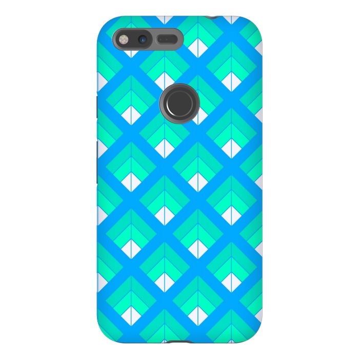 Pixel XL StrongFit BLUE GREEN DIAMOND PATTERN by MALLIKA