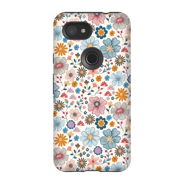 Pixel 3A StrongFit Winter Wild Bloom  by TracyLucy Designs