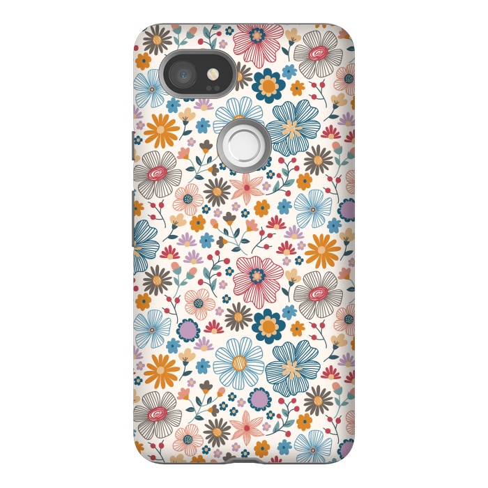 Pixel 2XL StrongFit Winter Wild Bloom  by TracyLucy Designs
