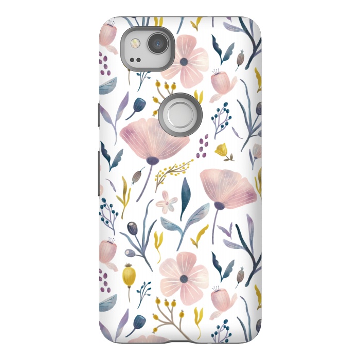 Pixel 2 StrongFit Delicate Pastel Floral by Noonday Design