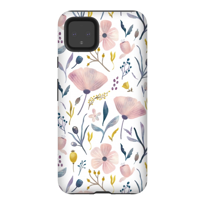 Pixel 4XL StrongFit Delicate Pastel Floral by Noonday Design