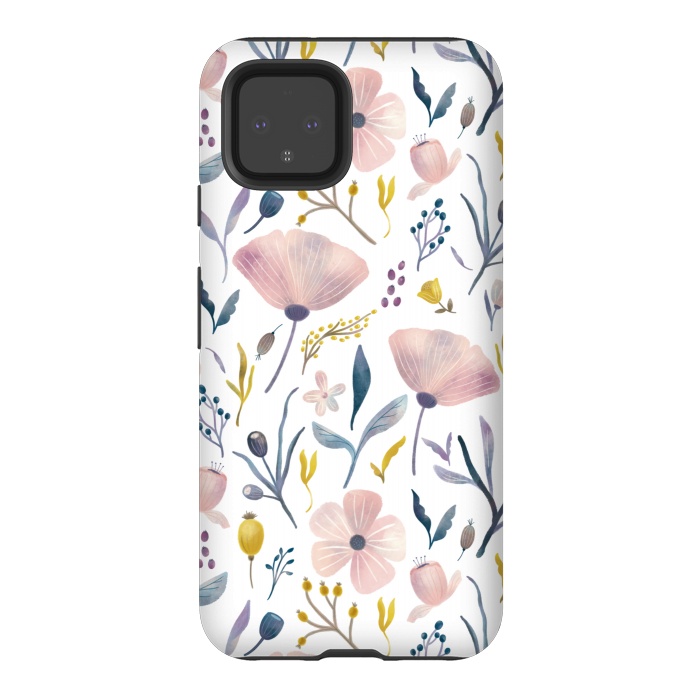 Pixel 4 StrongFit Delicate Pastel Floral by Noonday Design