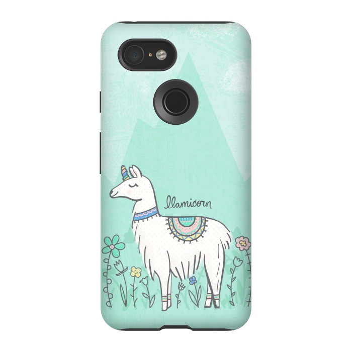 Pixel 3 StrongFit Llovely Llamicorn by Noonday Design