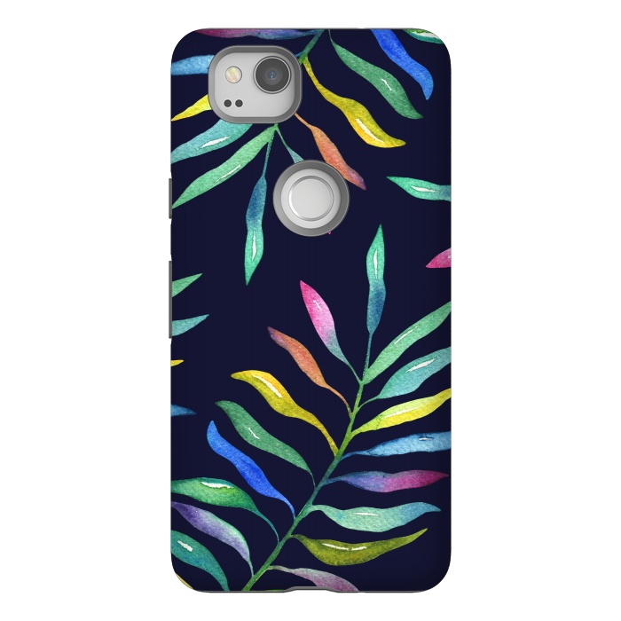 Pixel 2 StrongFit Rainbow Tropical Leaf by Noonday Design