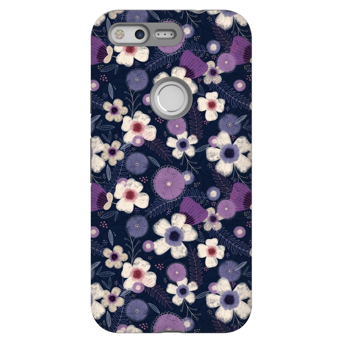 Pixel StrongFit Navy & Purple Floral by Noonday Design