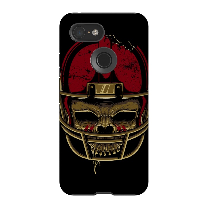 Pixel 3 StrongFit American Football Skull by Afif Quilimo