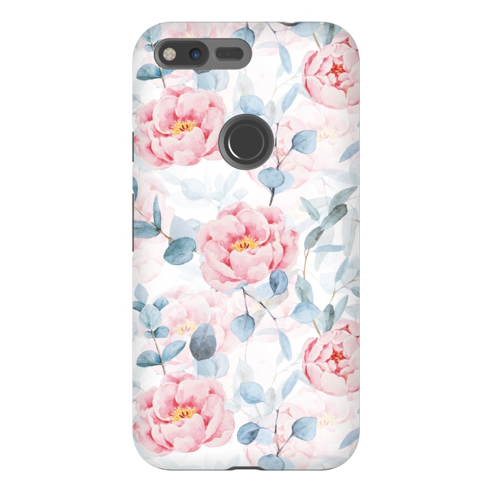 Pixel XL StrongFit Blush Vintage Roses and Eukalyptus by  Utart