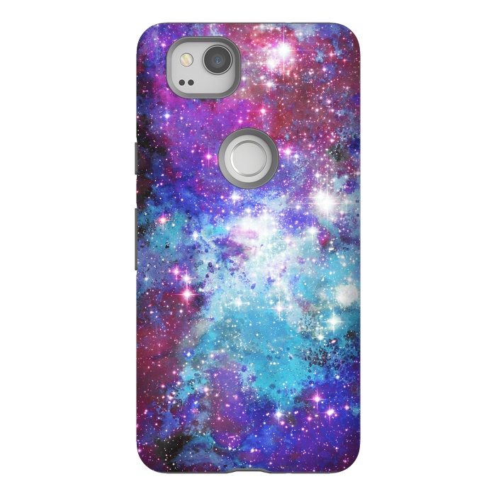 Pixel 2 StrongFit Blue purple galaxy space night stars by Oana 