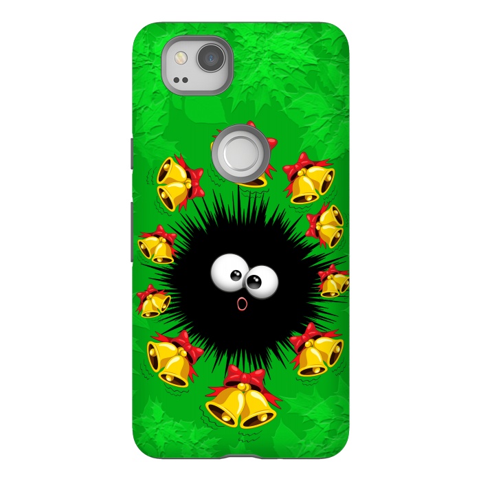 Pixel 2 StrongFit Fuzzy Funny Christmas Sea Urchin Character by BluedarkArt
