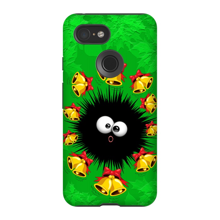 Pixel 3 StrongFit Fuzzy Funny Christmas Sea Urchin Character by BluedarkArt